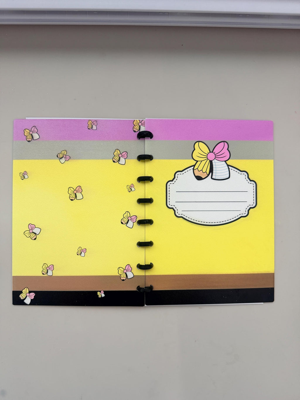 Pencil Printed Teacher Bow Notebook