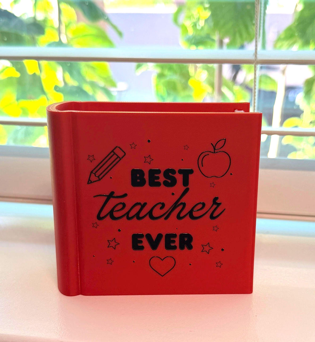 Personalized Book Shaped Teacher Pen Holder