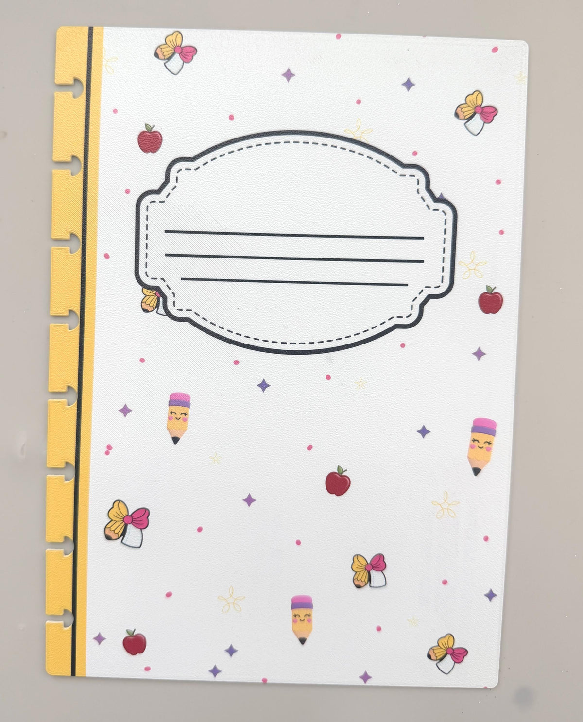 Pencil Printed Teacher Bow Notebook