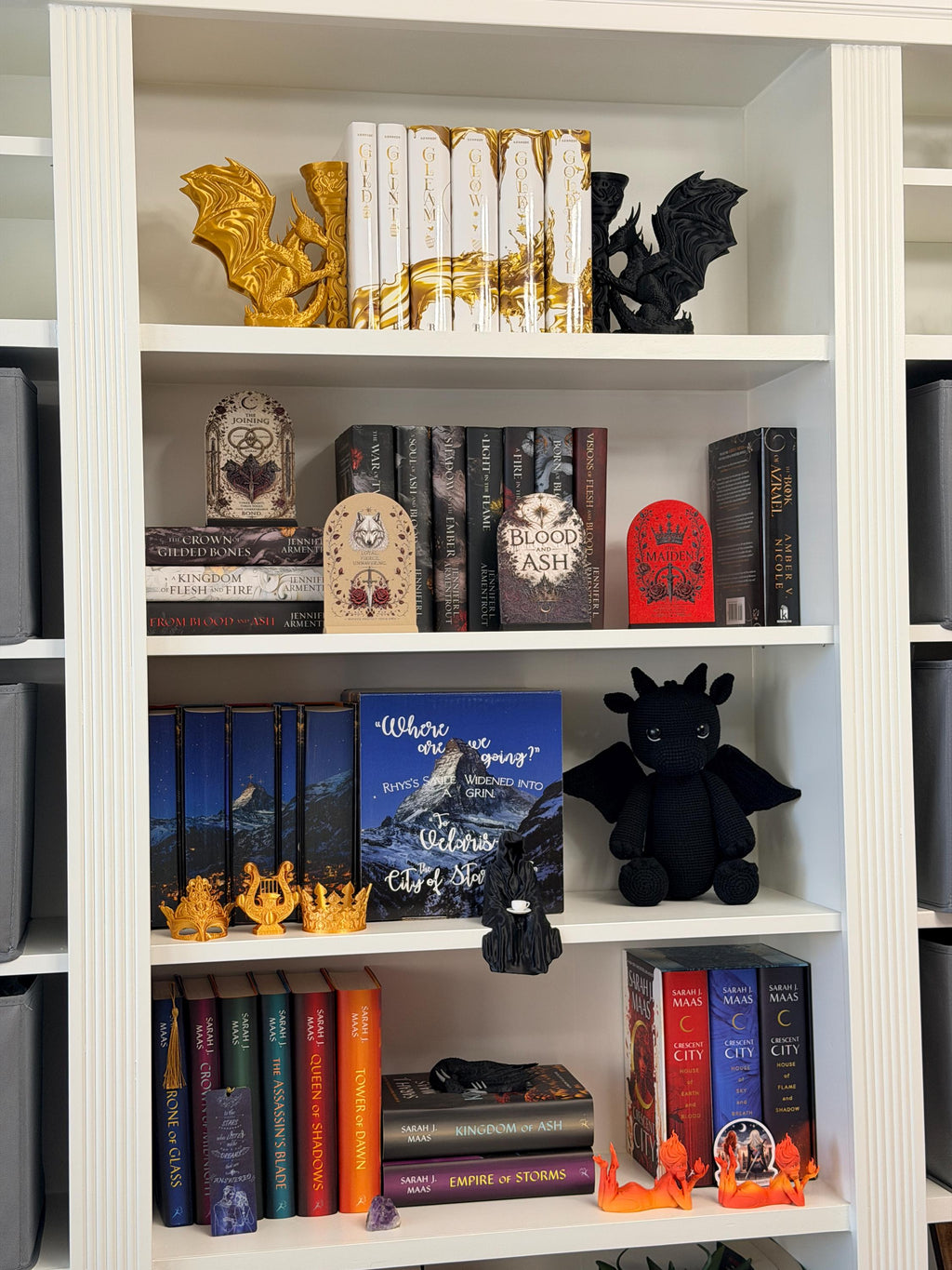 Blood and Ash Book Display Stand | Romantasy 3D Printed Bookshelf Decor | Fantasy Book Lover Gift, BookTok | UV Raised Textured Display