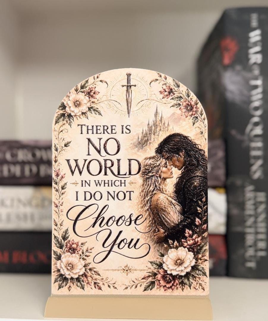 Flesh & Fire Display Stand | Romantasy Bookshelf Decor
