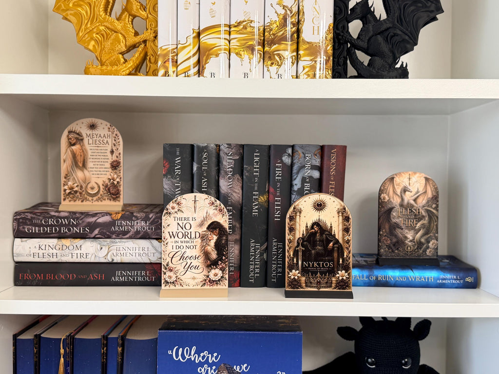 Flesh & Fire Display Stand | Romantasy Bookshelf Decor