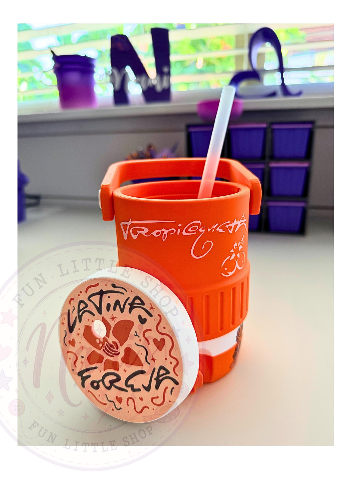 Latina Forever Can Holder | Tropical Floral Drink Accessory, 12oz Koozie