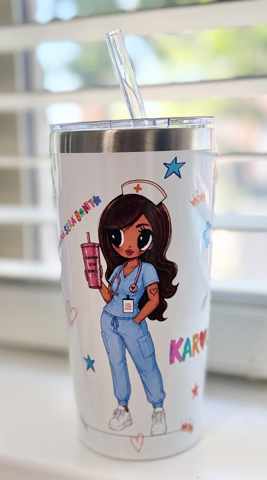 Karol G Bichota Nurse Stainless Steel Tumbler, 20oz