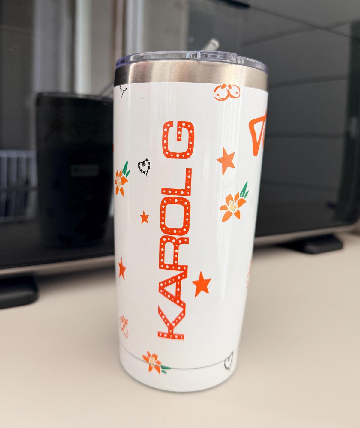Karol G Inspired Tropical Latina Stainless Steel Tumbler, 20oz