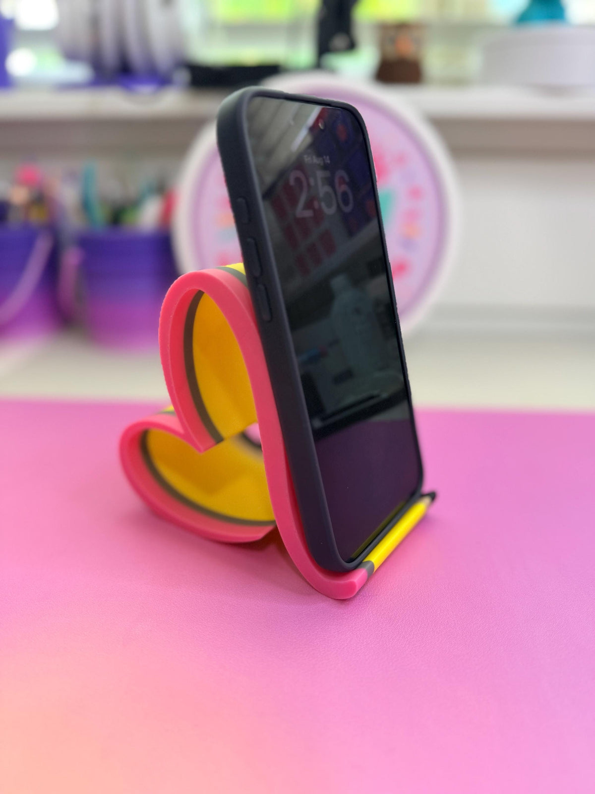 Pencil Heart Phone Stand | Tablet and Kindle Holder | Personalized Teacher Gift | Desk Accessories | Classroom Decor