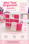 3D Printed Mini Tote Organizer | 9 Removable Bins, Desk Storage Shelf