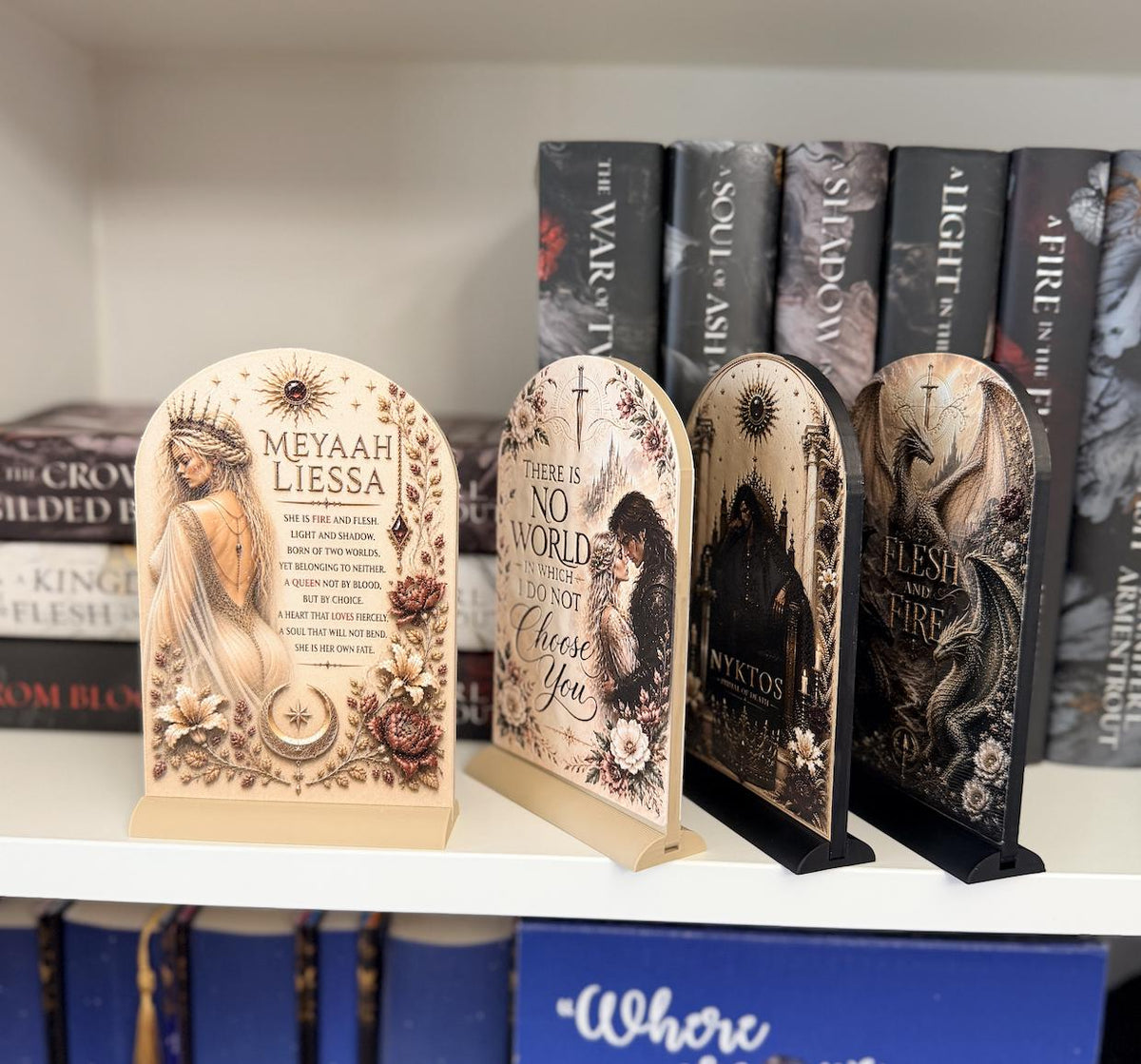 Flesh & Fire Display Stand | Romantasy Bookshelf Decor