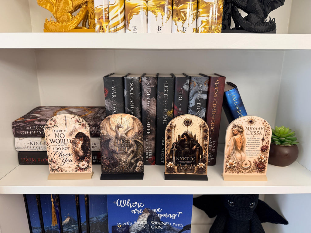 Flesh & Fire Display Stand | Romantasy Bookshelf Decor