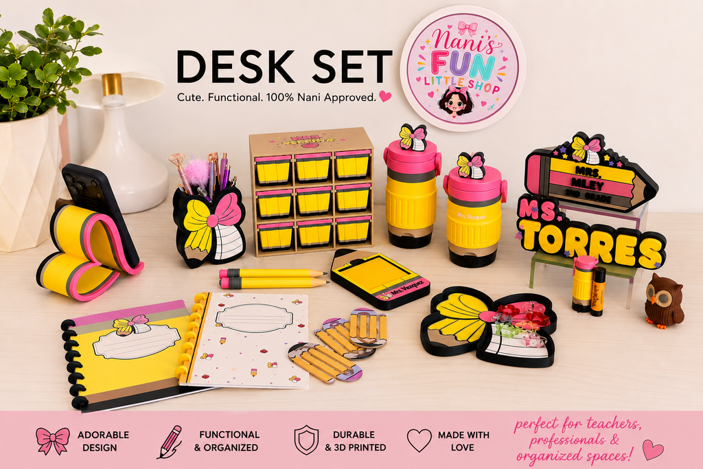 Teacher Pencil Mini Tote Organizer | 9 Removable Bins, Desk Storage