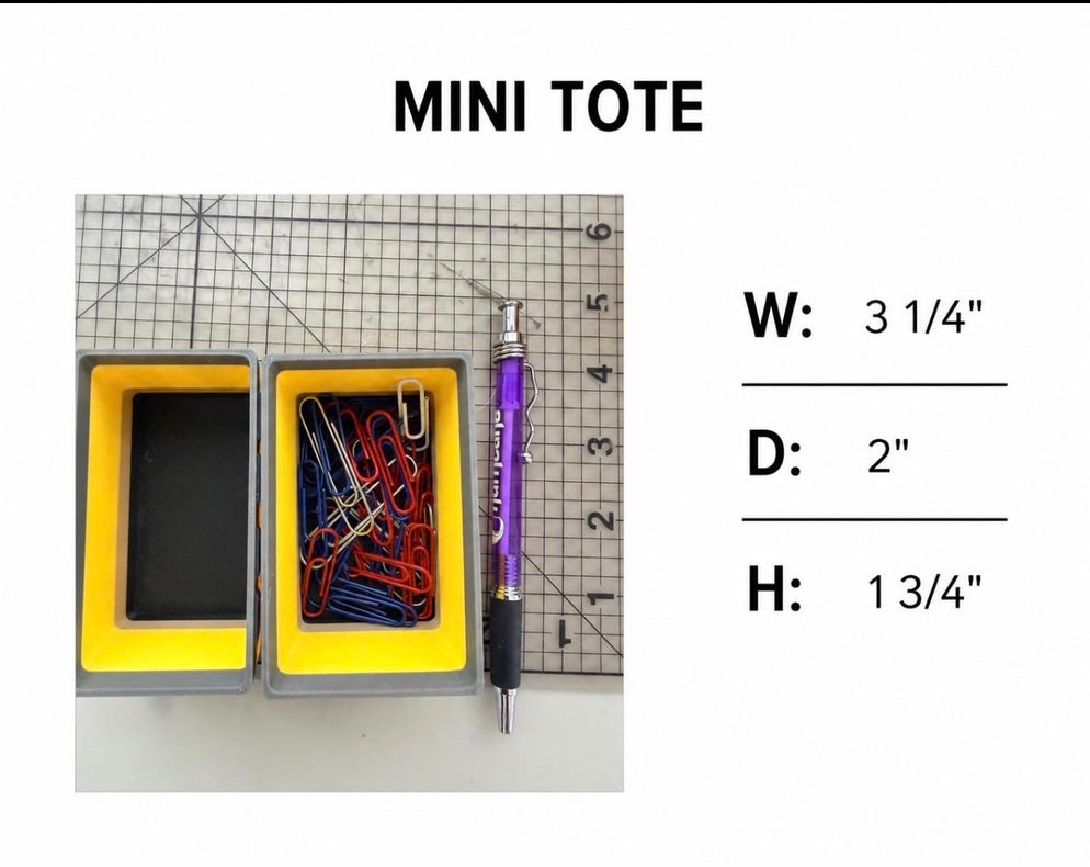 Teacher Pencil Mini Tote Organizer | 9 Removable Bins, Desk Storage