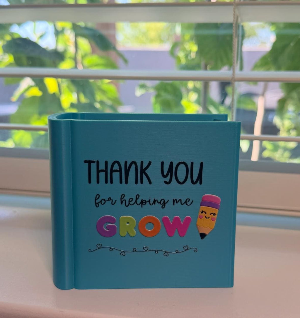 Personalized Book Shaped Teacher Pen Holder