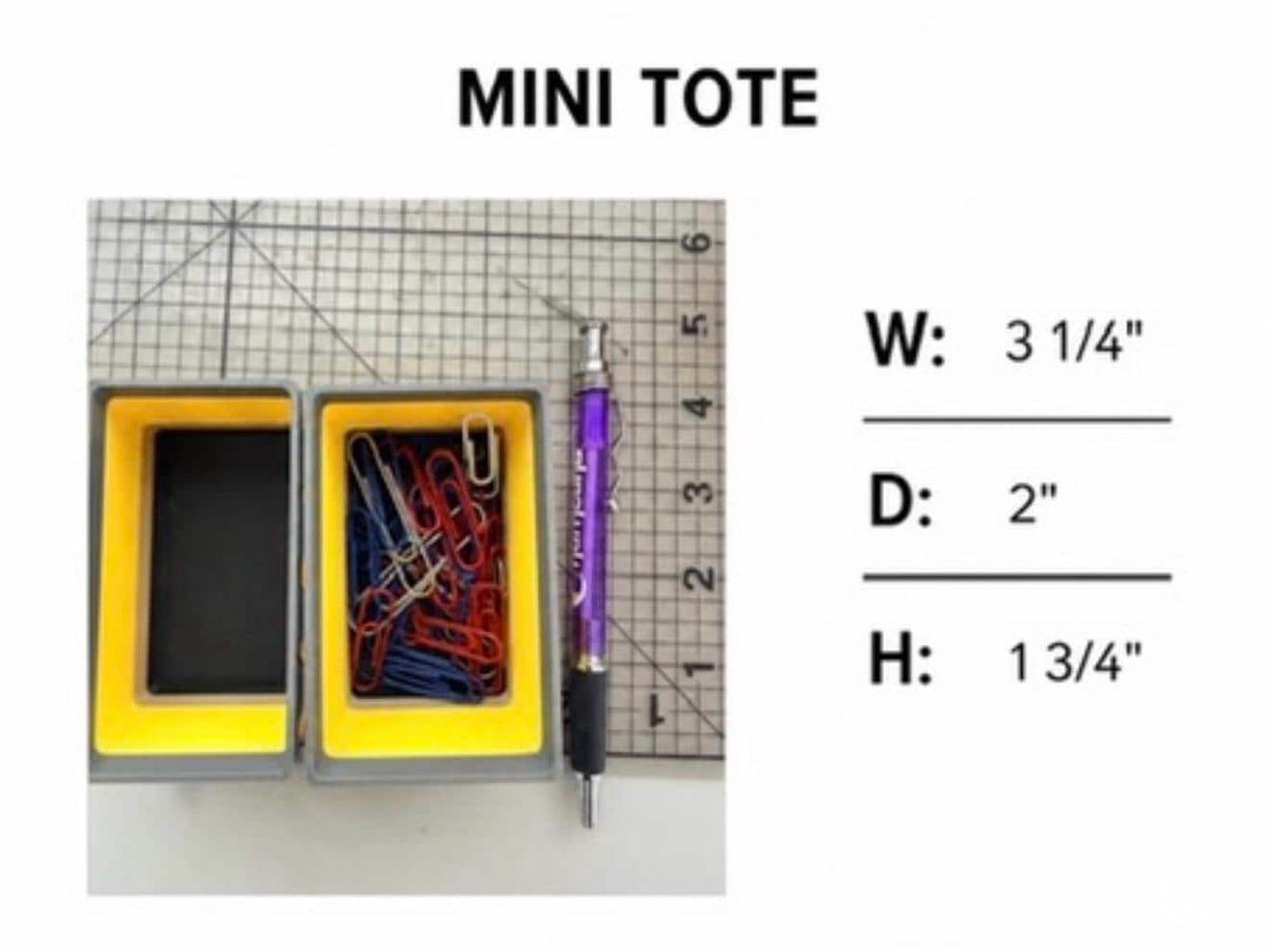 3D Printed Mini Tote Organizer | 9 Removable Bins, Desk Storage Shelf