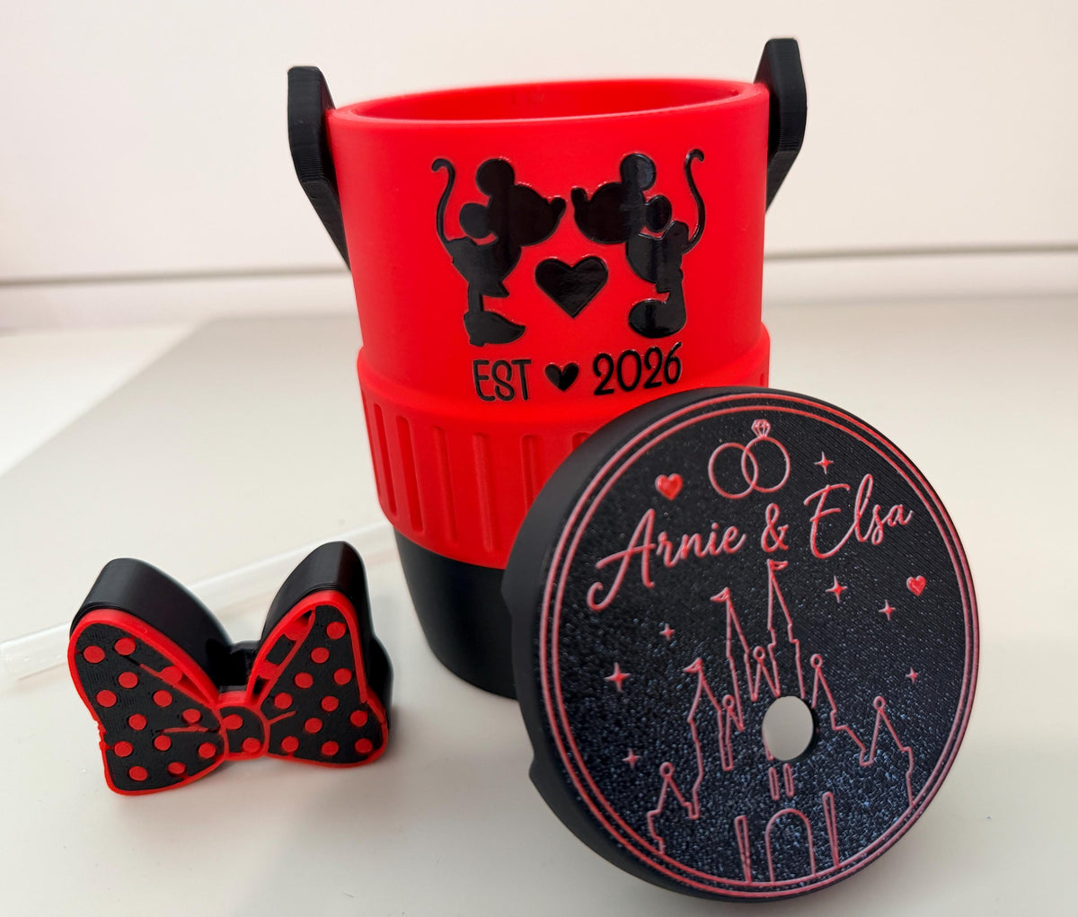 Disney-Inspired Couple Can Holder Set | Personalized Couple Koozie | Engagement, Honeymoon & Anniversary Gift
