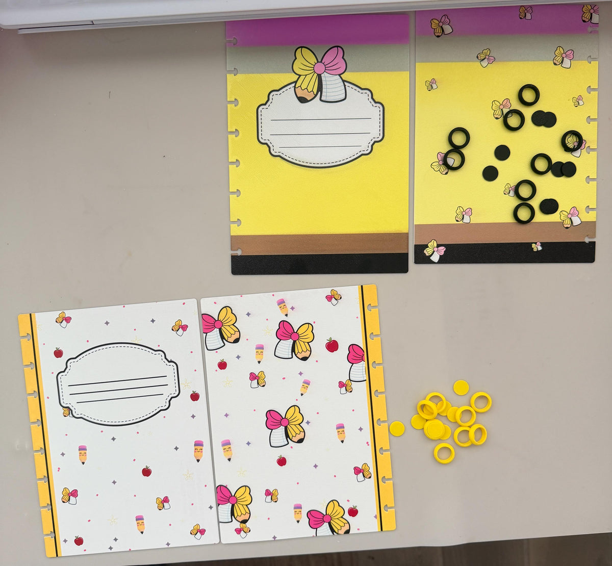 Pencil Printed Teacher Bow Notebook
