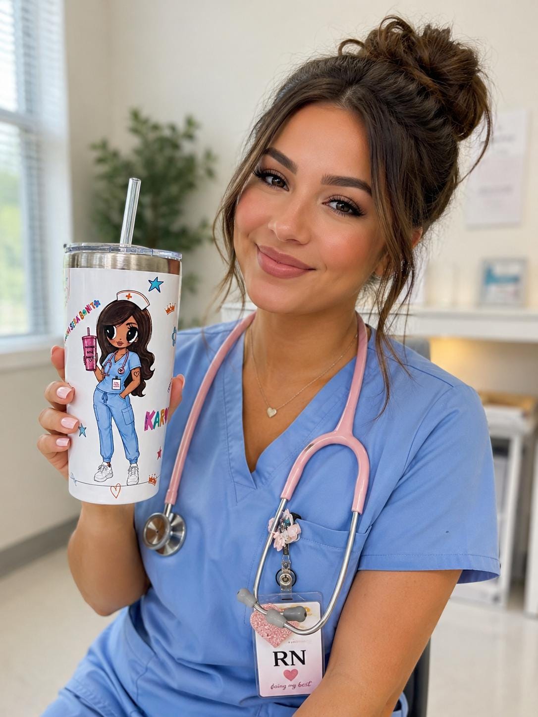 Karol G Bichota Nurse Stainless Steel Tumbler, 20oz