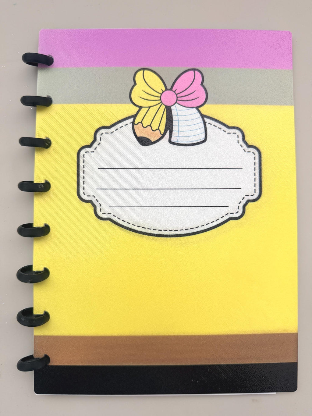 Pencil Printed Teacher Bow Notebook