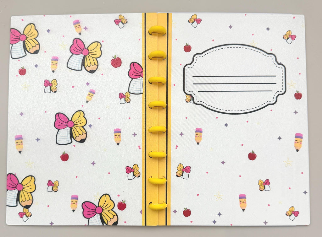 Pencil Printed Teacher Bow Notebook